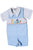 Light Blue smocked embroidered Easter shortall romber boys outfit