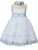 Delicate white and turquoise baby girls smocked dress 