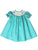 Aquamarine Girls Bishop Dress with Smocked Easter Bunny--Carousel Wear - 3