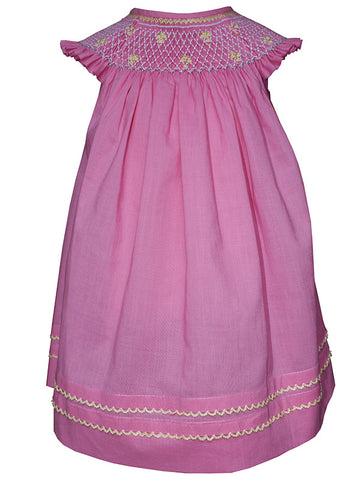 Smocked Pink Bishop Baby Dress 