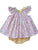 Baby Girls Spring Easter flower print Smocked with ribbon bow Bishop Dress 
