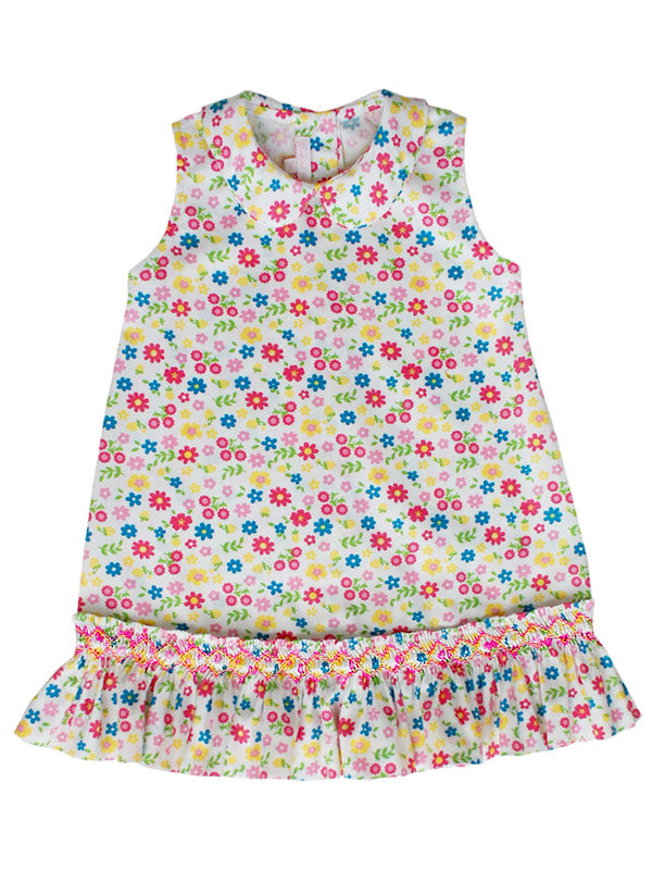 Baby Girls sleeves summer dress with peter pan collar 
