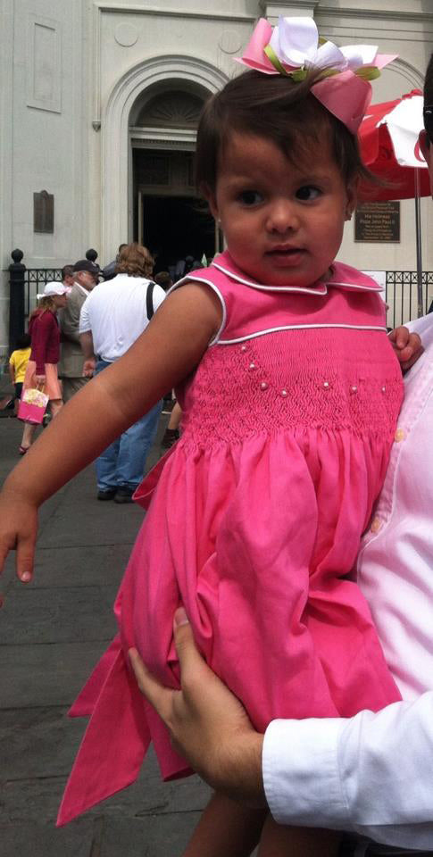Pink Baby Girls Hand Smocked Infant Easter Dress Pink Baby Girls Hand Smocked Infant Easter Dress