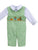 Green Thanksgiving Fall Holiday smocked overall pants boys outfit - Pumpkin and scarecrow embroidery design