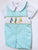 Adorable Teal Easter embroidered Bunny Smocked Overall Boy Outfit - 3