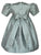 Girls silk dress with covered buttons and petticoat