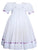 White smocked Lavender embroidery design dresses for girls 