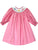 Girls Easter Bishop Dress with Smocked Pink Bunny Long Sleeve--Carousel Wear - 1