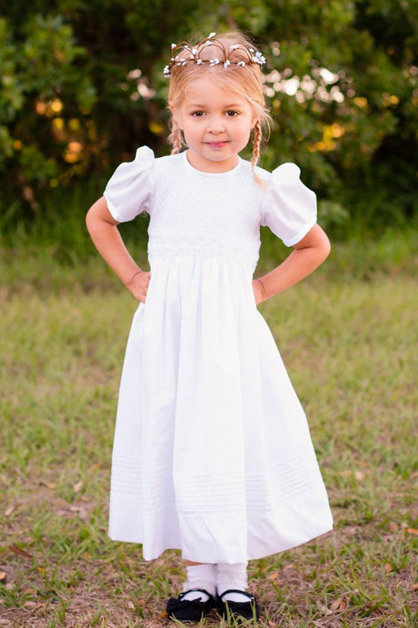 Hand Smocked Heirloom Girls Communion Baptism Dress Hand Smocked Heirloom Girls Communion Baptism Dress