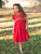 Hand Smocked Girls Red Special Occasion Dress 