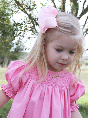 Baby Girls Hand Smocked Pink Birthday Bishop Dress 6 & 9 Months Baby Girls Hand Smocked Pink Birthday Bishop Dress 6 & 9 Months