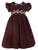 Beautiful Elegant Chocolate Brown Fall Thanksgiving Winter Heirloom Smocked and Embroidered Dress for Girls