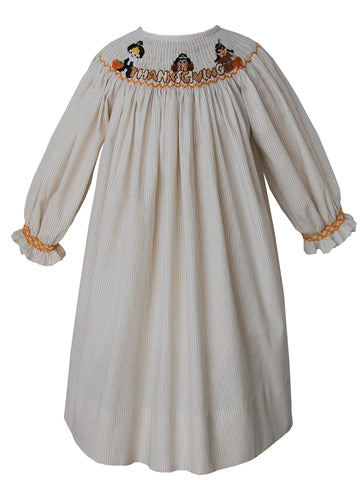 Thanksgiving Long Sleeved Girls Bishop Dress--Carousel Wear - 1