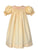 Girls Yellow Bishop Dress with Smocked Pink Hearts