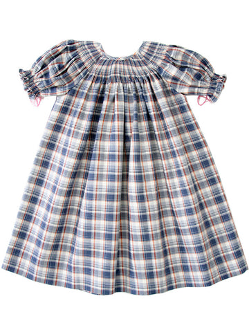 Adorable Plaid Everyday Occasion Holiday Smocked Dress for Girls