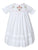 Girls White Smocked Dress with Pink Roses - Floral flower embroidery 