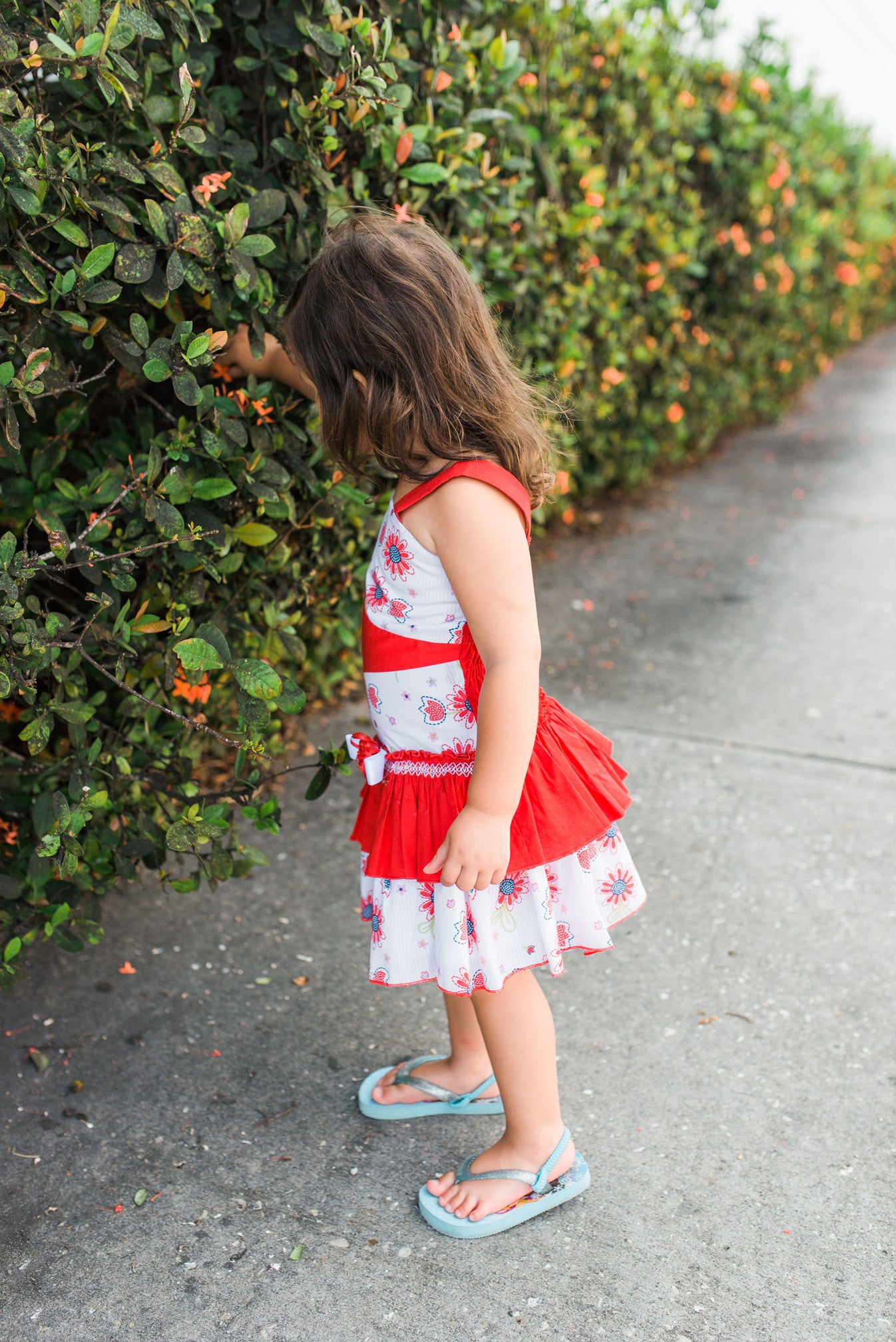 Gorgeous Red Ruffle Girls Summer Dress Mia