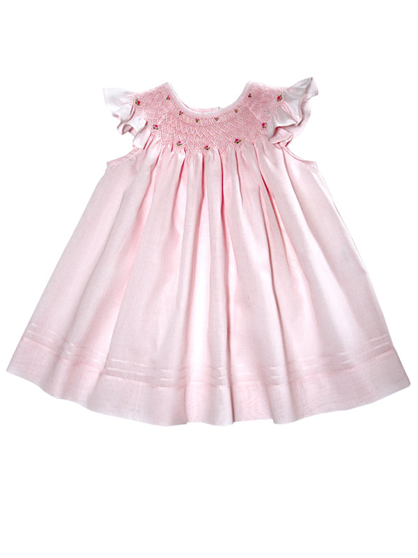 Girls Pink Smocked Bishop Dress Size 6 Yrs. Spring Summer Easter Girls Pink Smocked Bishop Dress Size 6 Yrs. Spring Summer Easter