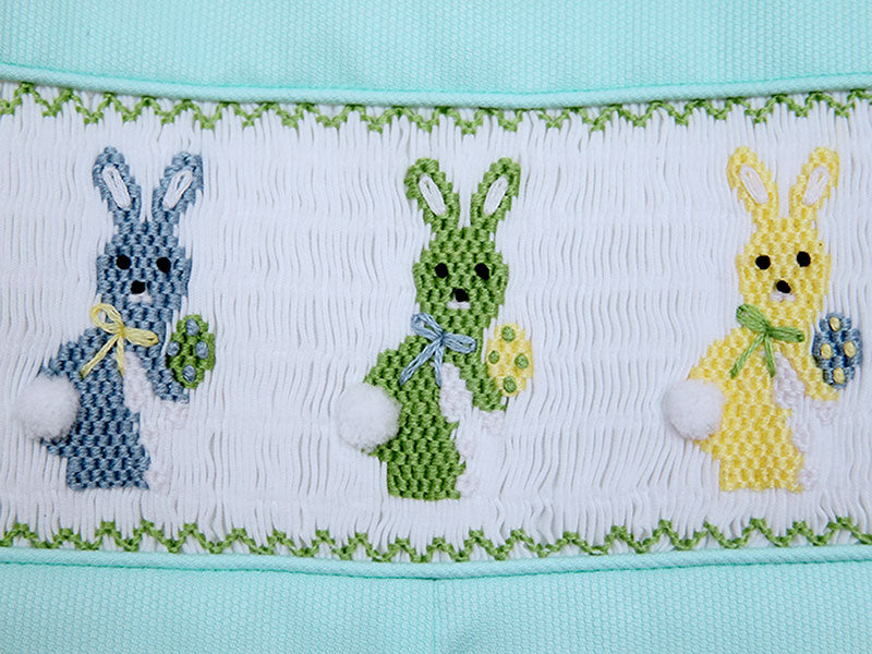 Baby Boy Smocked Easter Outfit Bunny Shortall