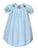 Adorable light blue Christmas holiday Bishop Dress for girls - smocked and embroidered penguin design