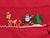 Girls Red Christmas Bishop Dress with Smocked Santa and Sleigh