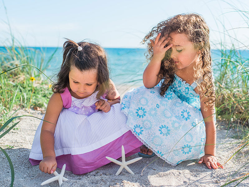 Girls Hand Smocked Summer Beach Dress Girls Hand Smocked Summer Beach Dress