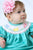 Aquamarine Girls Bishop Dress with Smocked Easter Bunny and Long Sleeves--Carousel Wear - 3