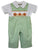 Boys green gingham hand smocked Jack-O-Lantern Halloween longall