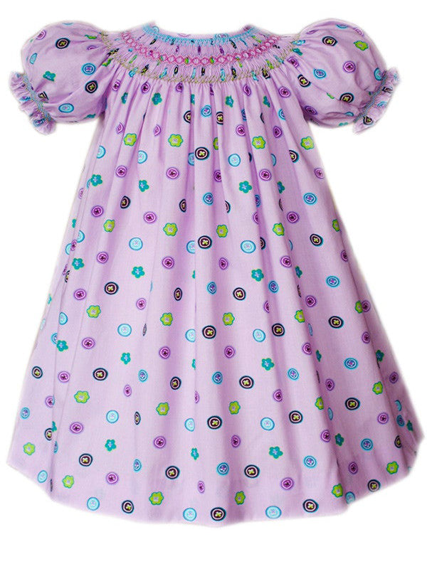Lavender Girls Smocked Birthday Bishop Dress Lavender Girls Smocked Birthday Bishop Dress