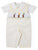Adorable Tan Spring Easter Holiday Smocked and Embroidered Long Overall Pants for Boys - Easter Bunny Embroidery Design