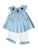 Adorable Light Blue Disney Inspired Mary Poppins Ruffle Smocked and Embroidered Dress with Pockets for Girls - with Matching White Frill Pants - Matching Set