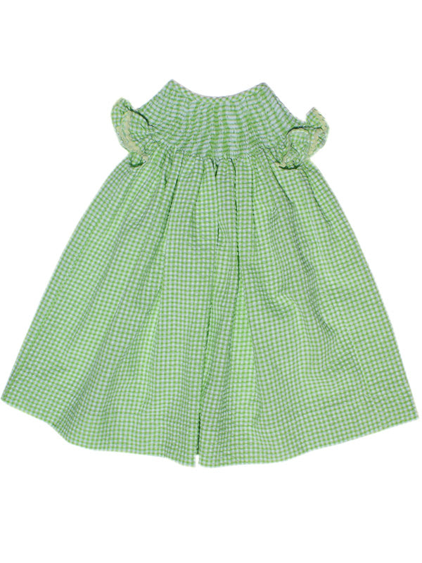 Ready to Smock girls green bishop dress for summer Ready to Smock girls green bishop dress for summer