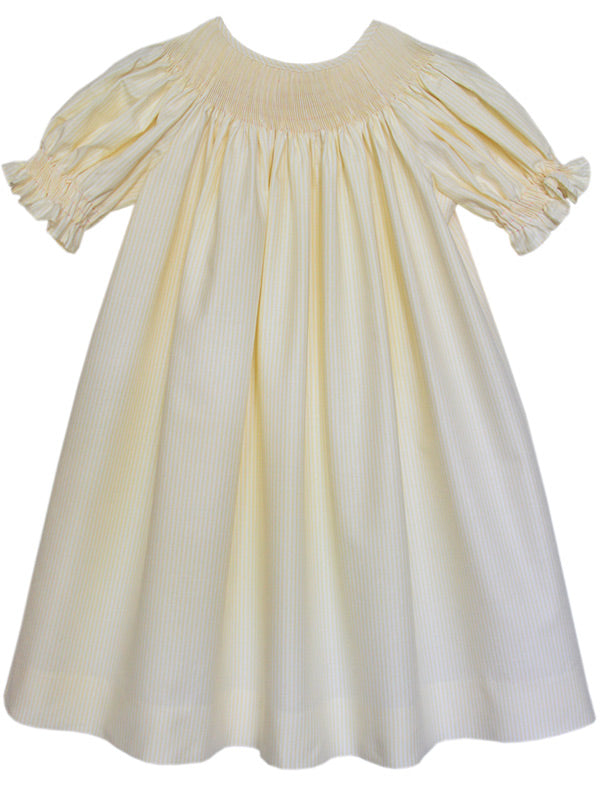 Ready to Smock Girls Yellow Bishop Dress with Stripes 4T Ready to Smock Girls Yellow Bishop Dress with Stripes 4T