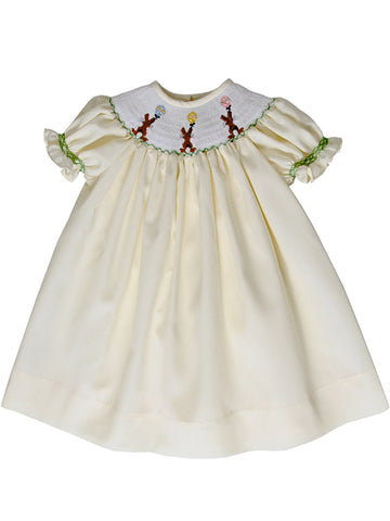 Beautiful Girls dress with Easter Bunny and Eggs 