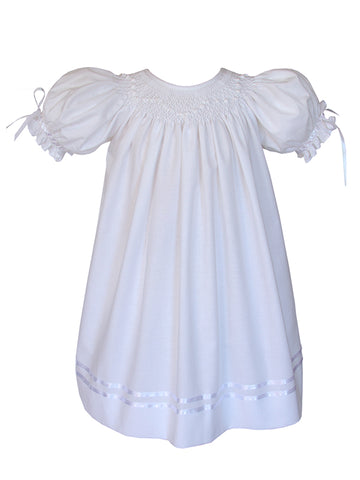 Hand Smocked Special Occasion White Dress for Girls 