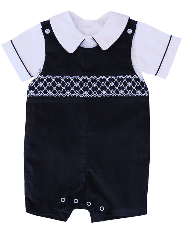 Special Occasion Boys Navy Smocked Outfit 