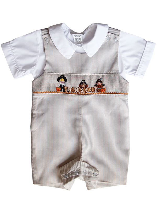 Hand Smocked Thanksgiving boys outfits for fall 