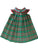 Hand smocked girls christmas dresses in plaid green red and gold 
