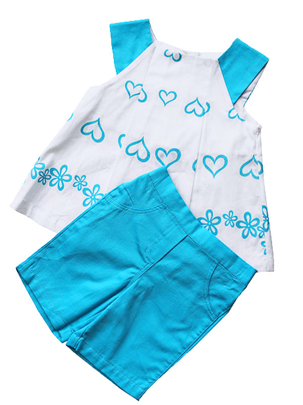 Turquoise Baby Girls Tunic and Pant Summer Outfit Gift Set 6m