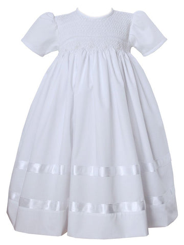 Beautiful classic white heirloom smocked dress for girls