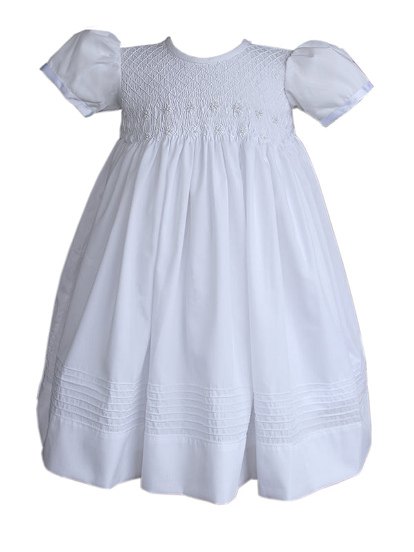 White Girls Dresses for Special Occasion  With Hand Smocking Holy Communion Baptism Christening